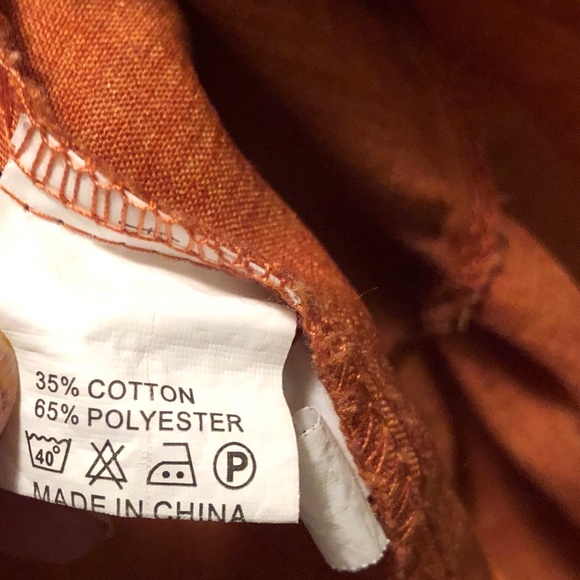 Peplum Ruffled Hem Blouse Boxey Short Sleeve Top rust burnt orange like new - Picture 8 of 8